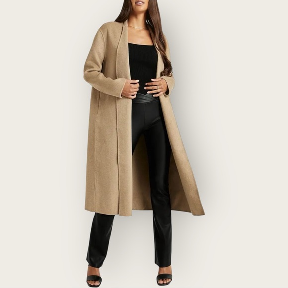 NWT | Splendid x Cella Jane | Waist-Tie Wool Coat | Beige | Medium - Picture 16 of 16